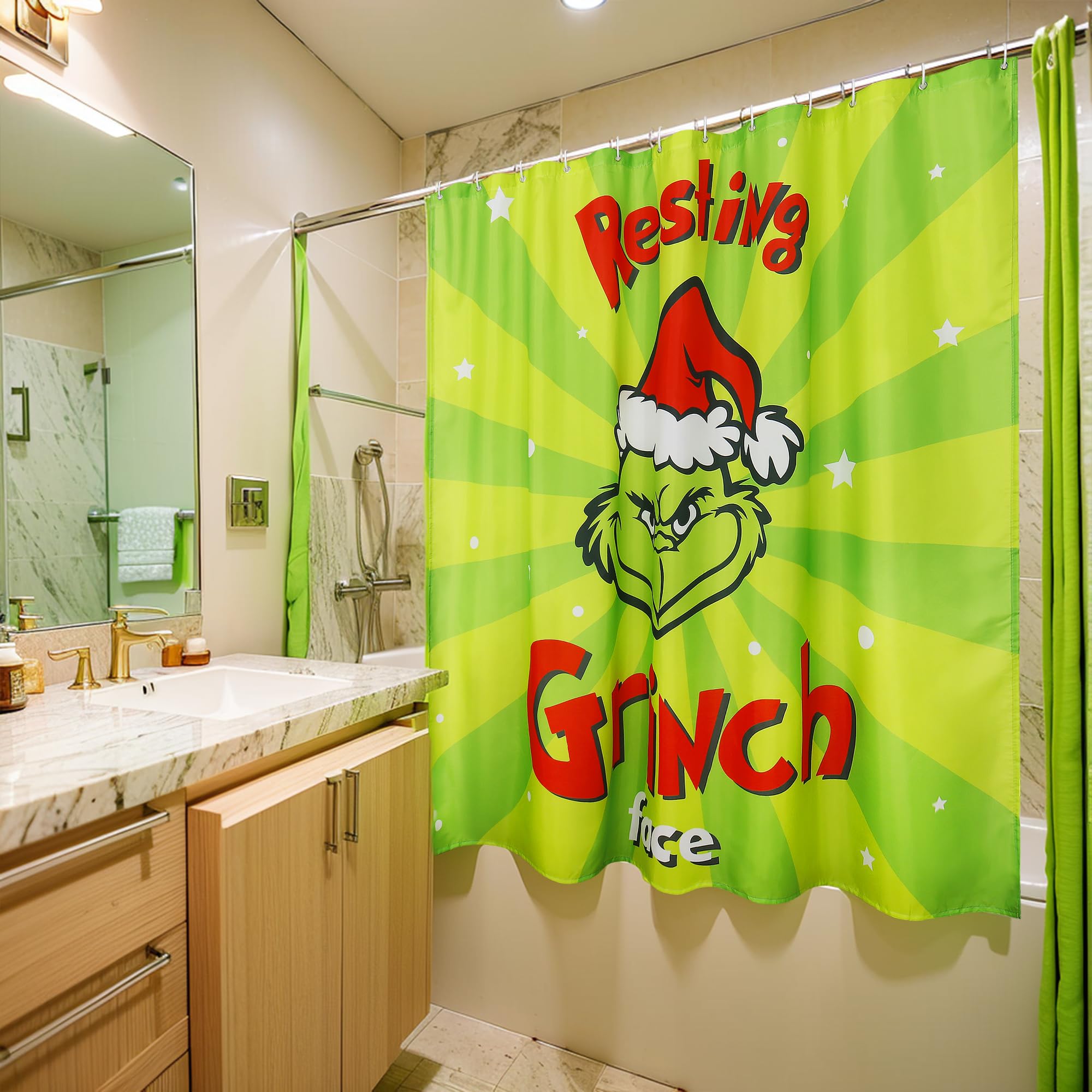 Toypocket Christmas Shower Curtain for Bathroom,Christmas