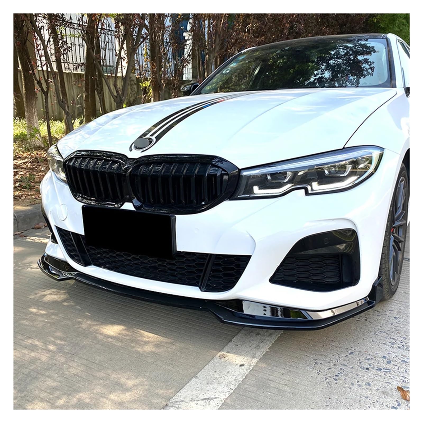 daili store Kompatybilny z BMW G20 M Pack 320i 330i 2019-2022 Splitter przedniego zderzaka Spoiler Dyfuzor Osłona Body Kit MP Style Akcesoria samochodowe Części (Color : Glossy Black)