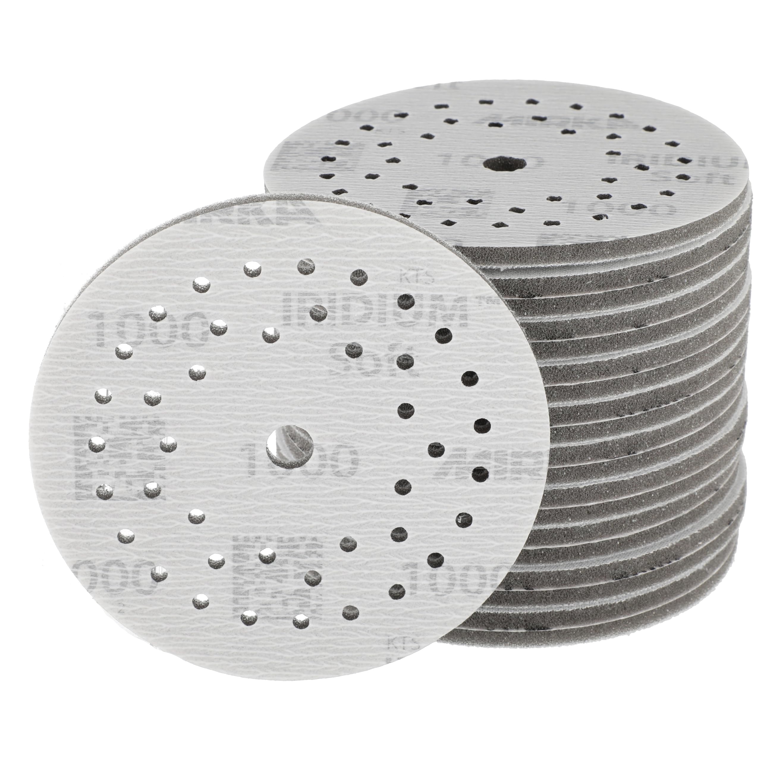 Mirka Schleifscheiben Iridium Soft Ø 125 mm Korn P1000 Klett 20 Stück | Schaumbasiertes Schleifmittel für präzises Finish Klarlackschliff Hand- und Maschinenschliff Karosseriereparatur