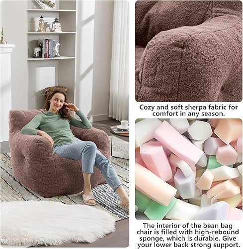 Miniatura 31 de Recaceik Sillones puff copetudos, suave relleno con relleno, sofá esponjoso y perezoso, tumbona imperial gigante para dormitorio, sala de estar,