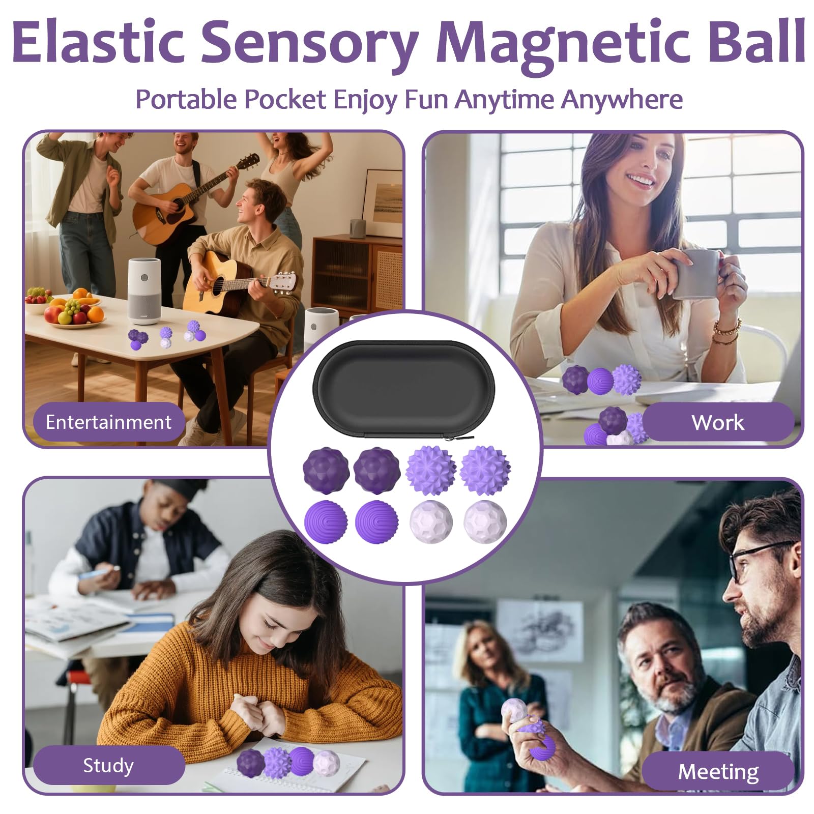 8 magnetycznych zabawek antystresowych, dla dzieci i dorosłych, magnetyczne piłki sensoryczne jako zabawki sensoryczne, piłki antystresowe z silikonowym etui, idealne przeciwko stresowi i