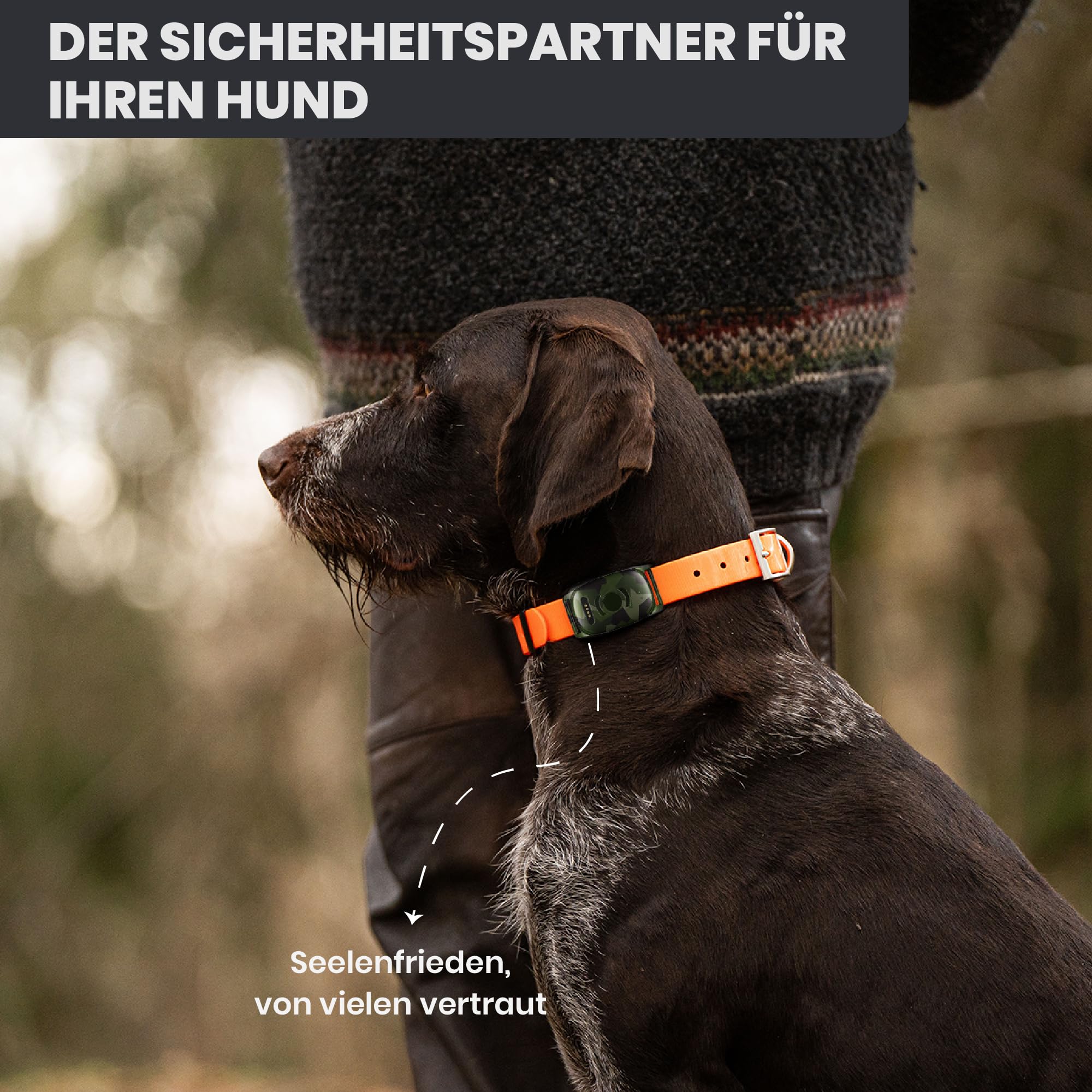 MiniFinder Vexo GPS Jagdhund-Tracker – Kompakte Hunde-Ortung in Echtzeit – Unbegrenzte Reichweite & IPX7 Wasserdicht – Robustes M90 Camo Design – Ideale Ergänzung zum Funk-Hundepeilsender