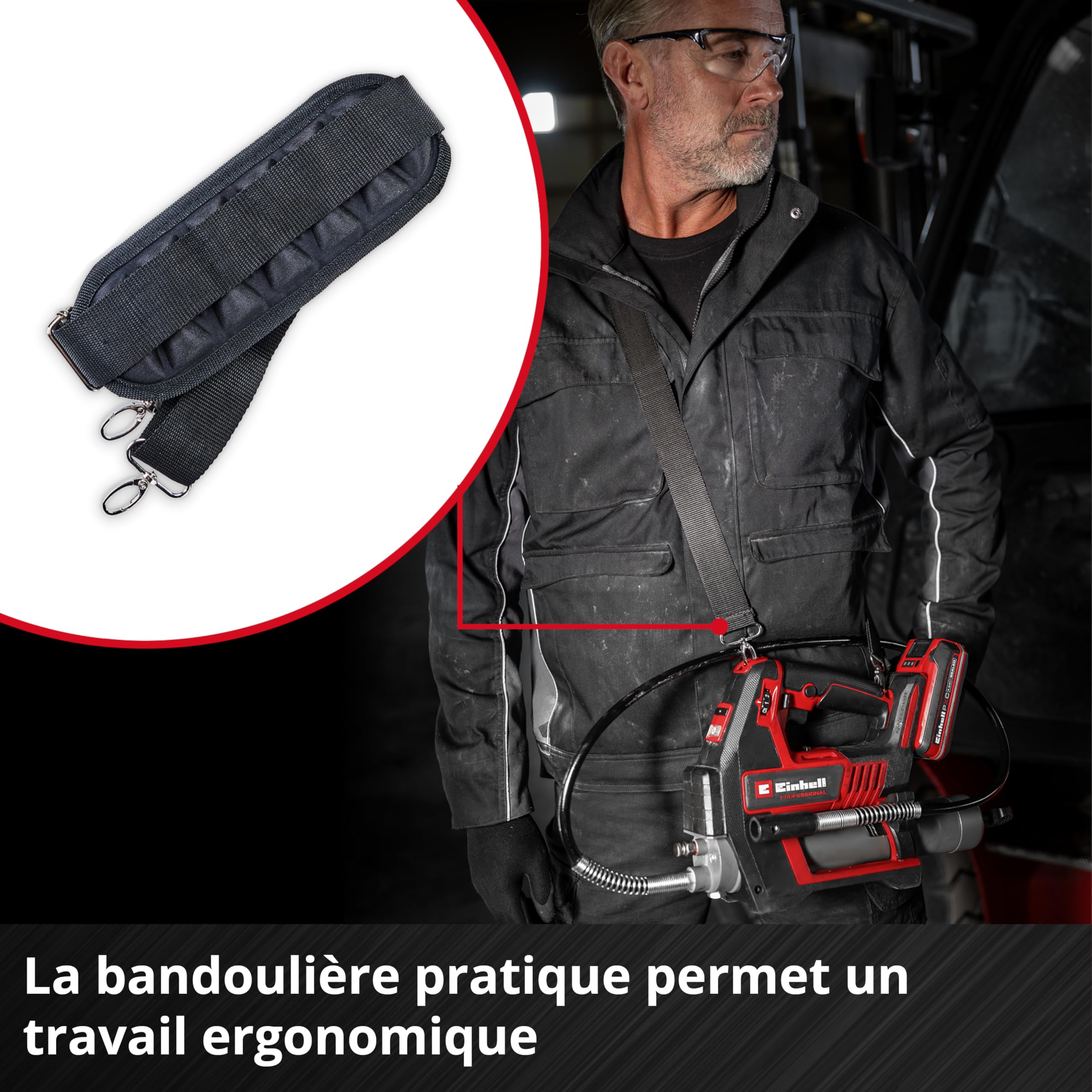 Pompe à graisse sans fil Einhell Professional TP-GR 18/690 Li-Solo | PXC | 18 V | max. 690 bar/10 000 PSI | débit max. 295 ml/min | régulation de la quantité de graisse | 2 vitesses | sans fil