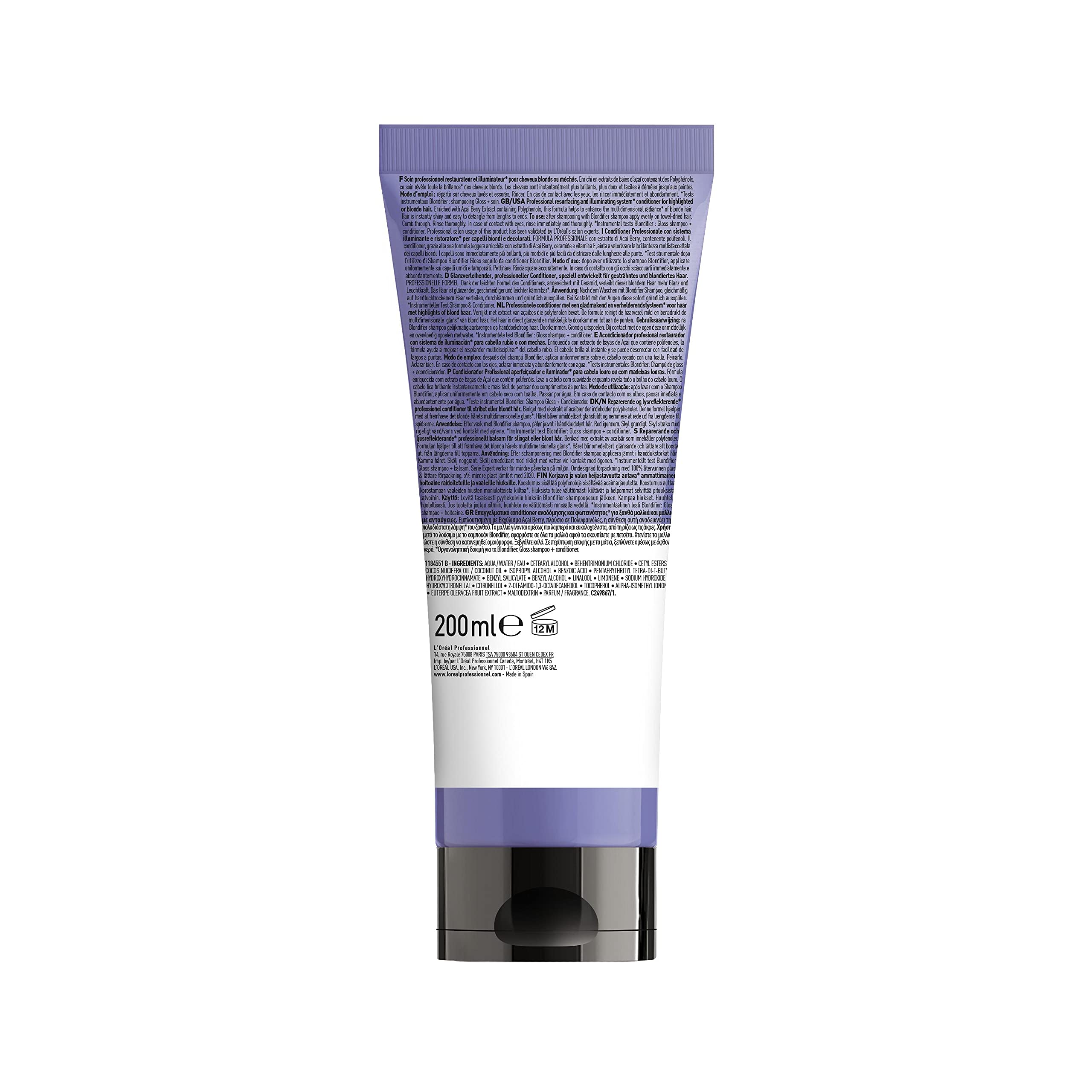L'Oréal Professionnel Paris | Balsamo professionale per capelli biondi Blondifier Serie Expert, Formula ricostituente e illuminante, 200 ml