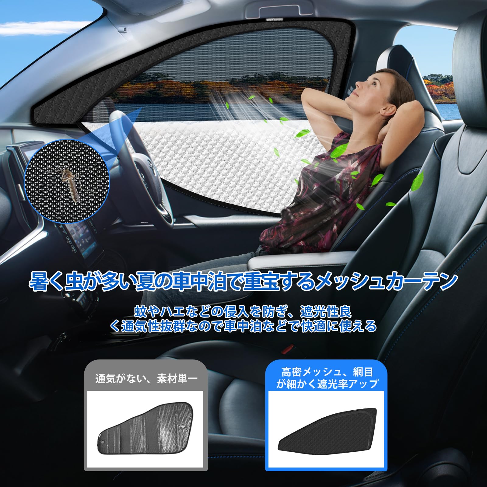 Amazon | 新型 プリウス 50系 専用 サンシェード マグネット式 サイド