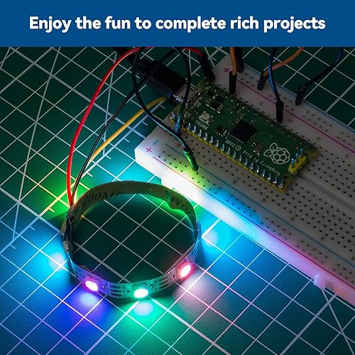 Miniatura 6 de SunFounder Kit de inicio para Raspberry Pi Pico con tutoriales en línea de 40 proyectos, código de creación de MicroPython C Piper Make, electrónica