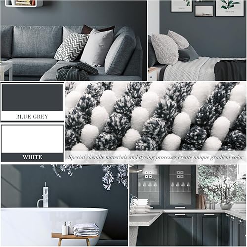 Miniatura 44 de BSICPRO Juego de alfombras y tapetes de baño, 2 piezas de felpilla gruesa y absorbente, antideslizantes, suaves y peludas para baño, lavables a