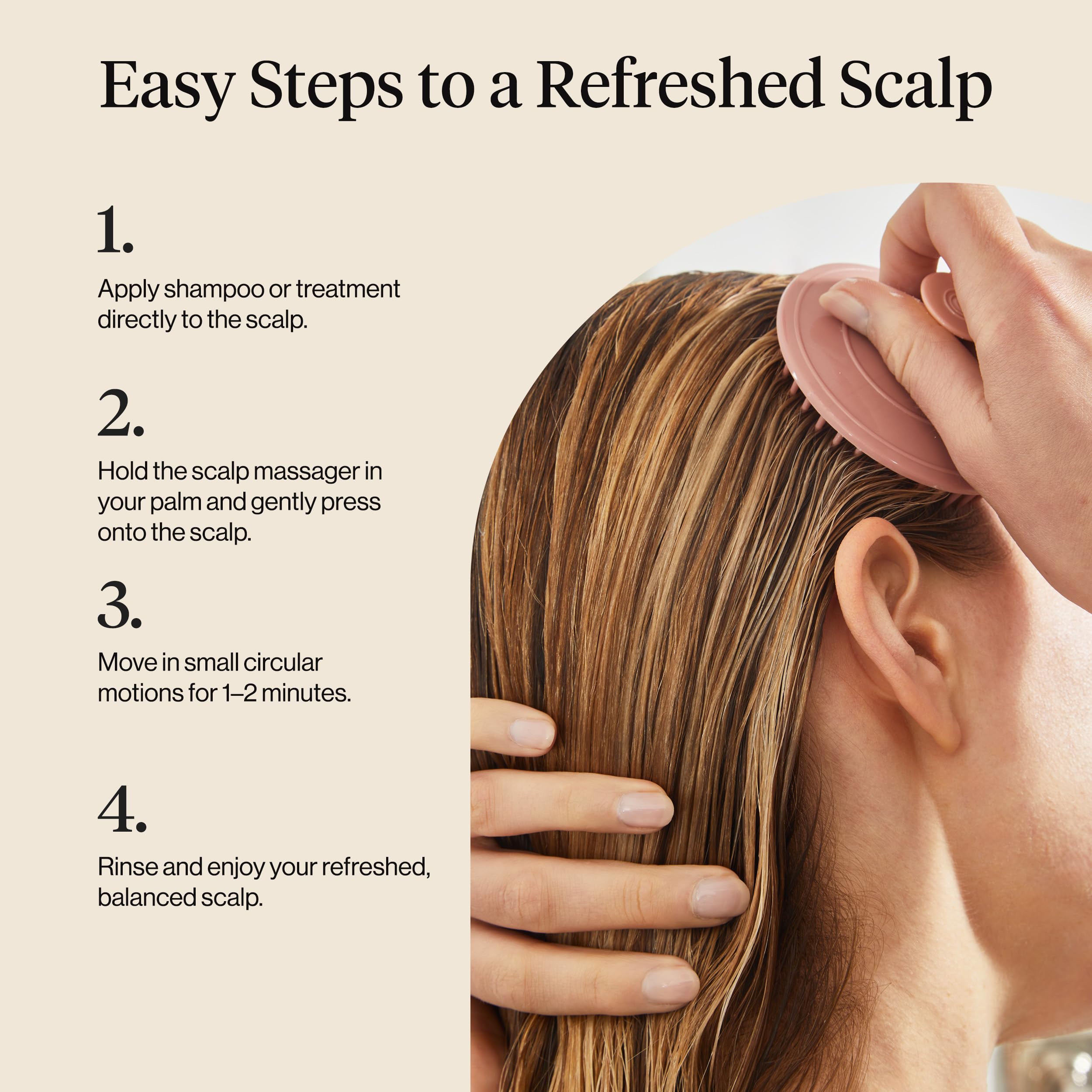 Kitsch Scalp Massager for Hair Care - Scalp Scrubber, Shampoo Brush & Exfoliator for All Hair Types - Relaxing & Exfoliating - Terracotta