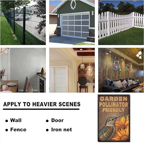 Vista 111 de LIUAXICIA Letreros de metal divertidos para jardín, letreros de metal con diseño de colibrí, para garaje, hogar, cafetería, bar, granja, pared