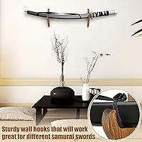 Vista 4 de Chunful - 2 piezas de soporte de pared para espada, soporte de katana, soporte de 1 nivel, soporte de katana de madera ajustable para exhibición