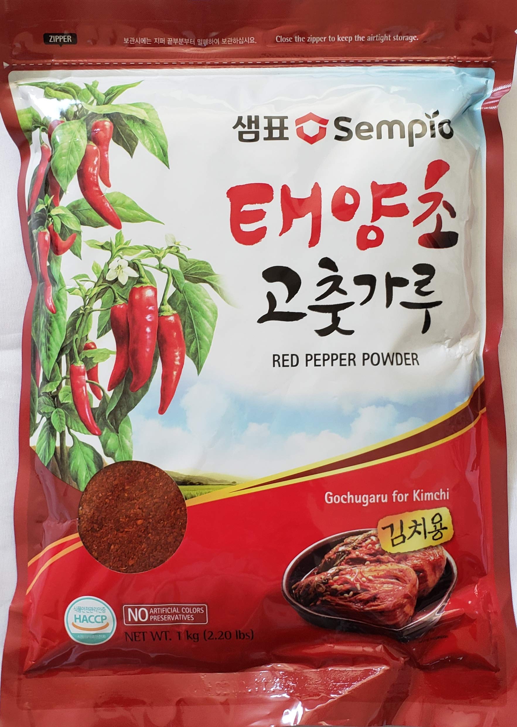 Sempio Gochugaru Copos de Chile Coreano Picante 1 kg para Kimchi