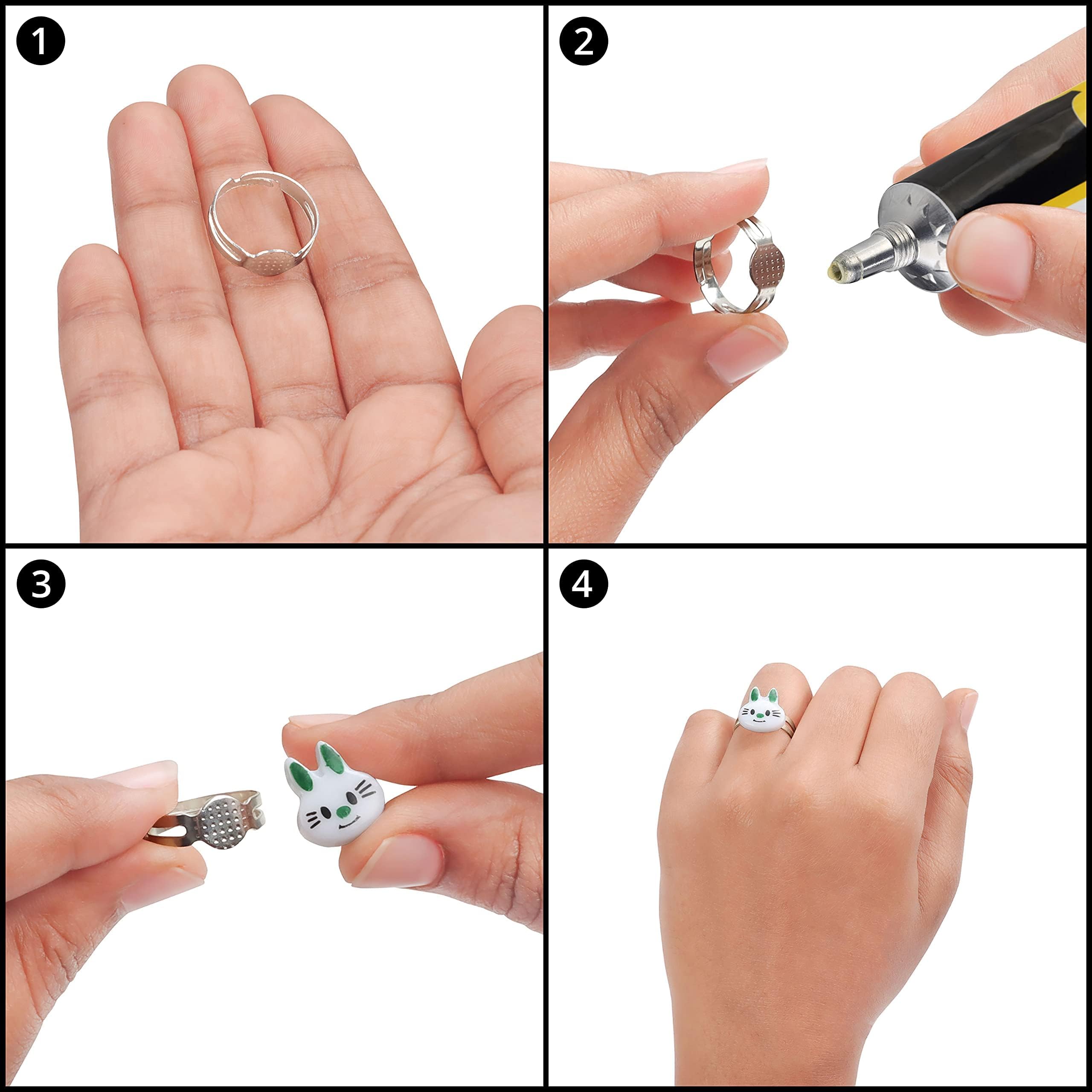10 Bagues Ajustables En Métal Argenté - Pour Création Bijoux, Artisanat, Fabrication Chinoise