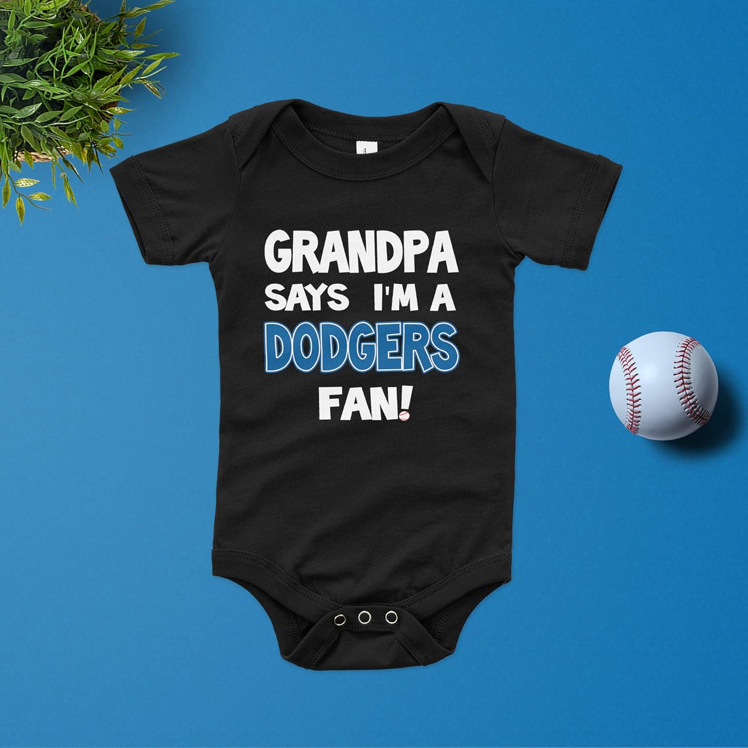 NanyCrafts' Grandpa Says I'm a Dodgers Fan Baby Bodysuit, Baby Dodgers Fan outfit