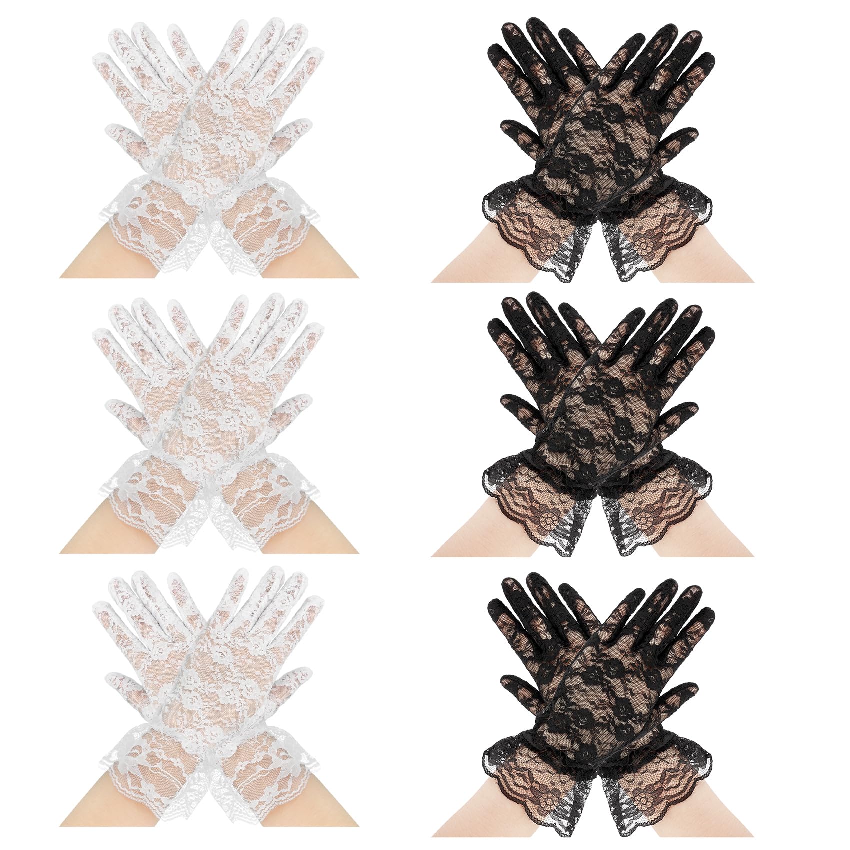 Lace Gloves Women Halloween Gloves Formal Glove for Evening Wedding Opera
