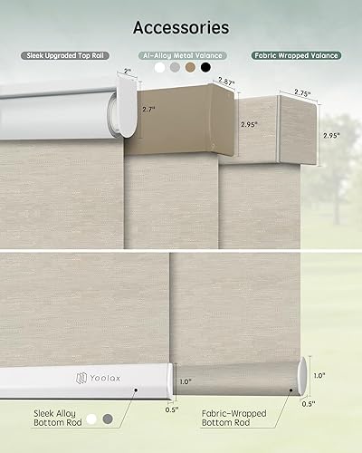 Miniatura 207 de Yoolax Persianas motorizadas con control remoto, persianas inteligentes opacas para ventanas, persianas enrollables motorizadas, persianas Tela