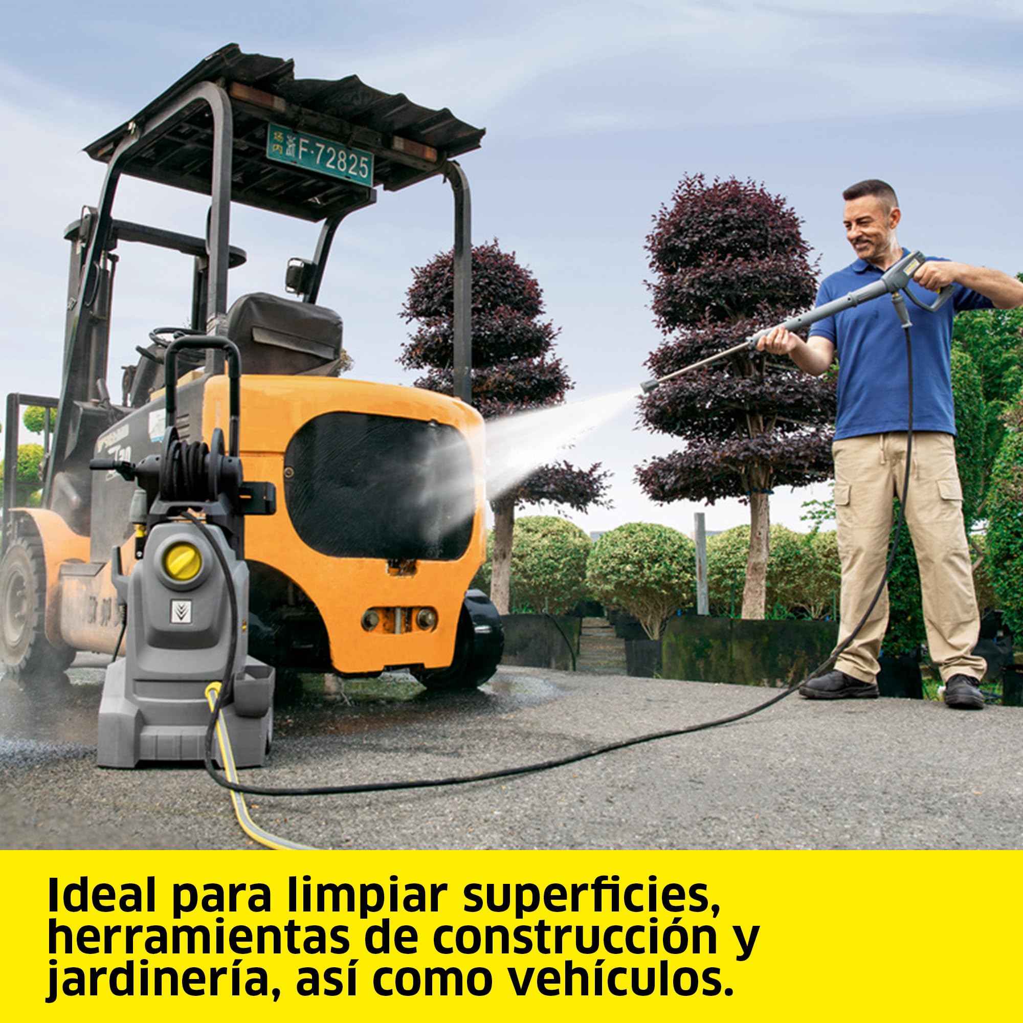 Kärcher limpiadora de Alta presión de Agua fría HD 5/11 EX Plus Classic, presión de Trabajo: 110 Bar, caudal: 500 l/h, Peso: 21 kg, Manguera: 8 m, Boquilla Turbo, enrollador de mangueras