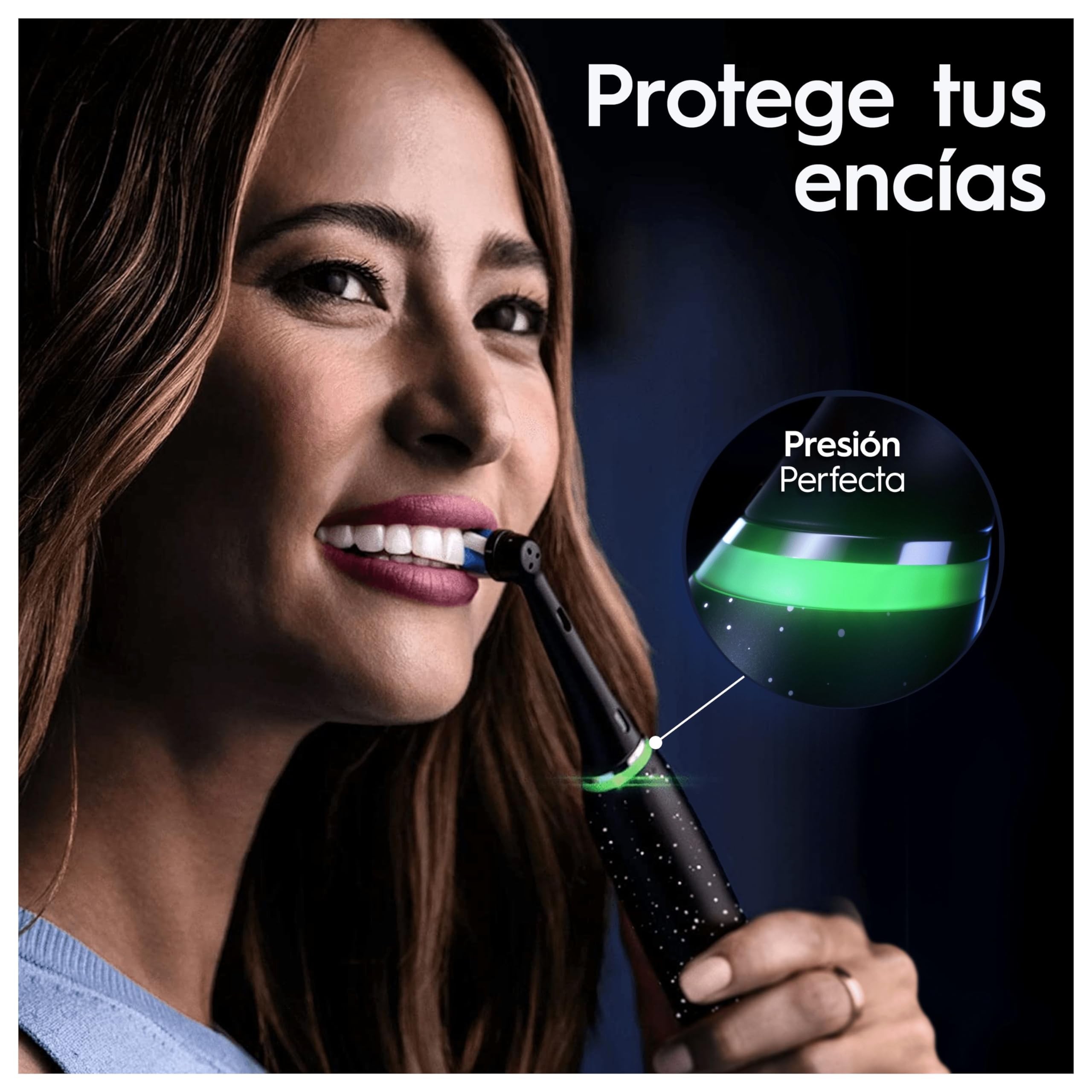 Oral-B iO 10 Cepillo de Dientes Eléctrico con 1 Cabezal, Negro - Cepillo Dental con 7 Modos de Cepillado, Sensor de Presión Y Carga Rápida, Estuche Cargador de Viaje, Diseñado por Braun