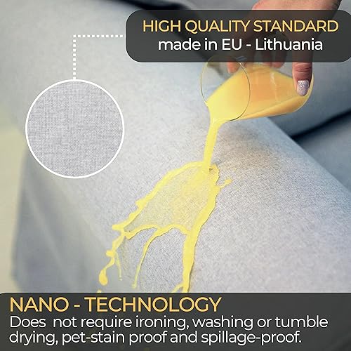 Miniatura 4 de comfortly Funda para sofá EKTORP de 3 asientos, funda de repuesto resistente de 7 piezas, resistente tela nanotecnológica a prueba de mascotas y