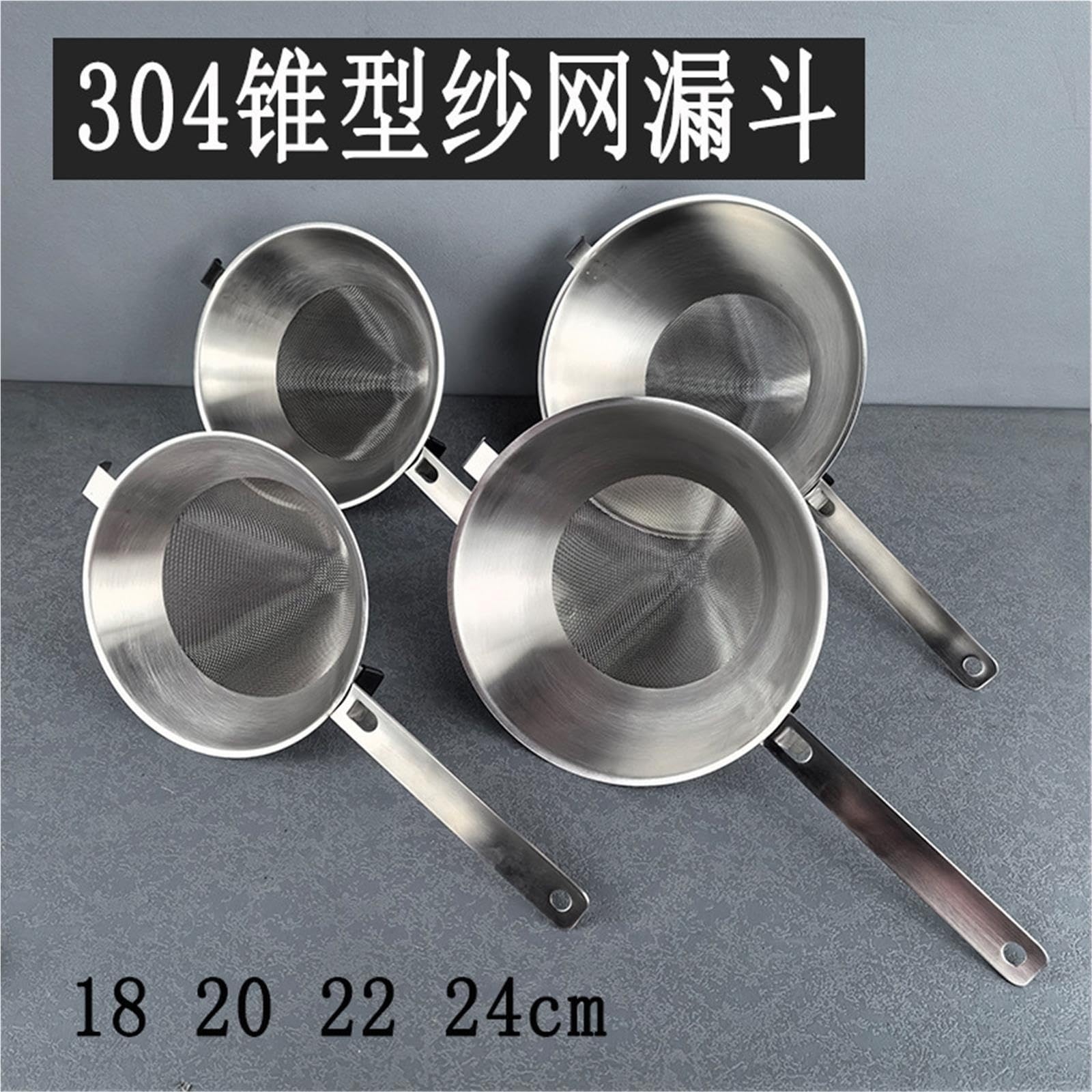 2 Filtros Cónicos De Acero Inoxidable para Drenar Pasta