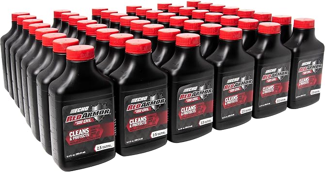 6550025 Red Armor Oil Mix 2-Cycle2-Stroke High Performance, Semi-Synthetic, Clean and Protect Against Carbon Build Up, Outdoor Power Equipment Engine Formula 6.4 fl oz 48 Pack