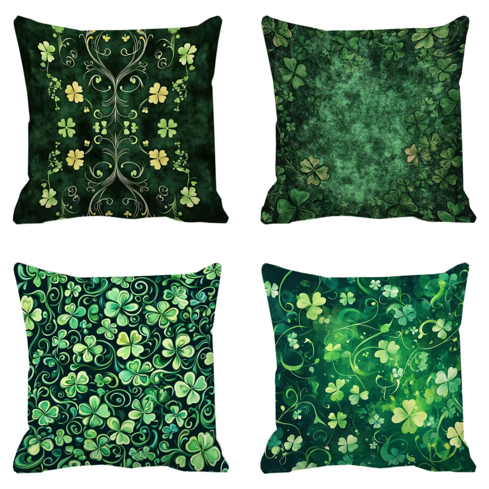 Federe Cuscini Divano 65x65cm, Federa Cuscino Verde Quadrifoglio Quadrati Copricuscini Super Morbido Copri Cuscini Per Divano, Cuscino Decorativo da Esterno Giardini, Per Soggiorno Divani, Sedie P-385