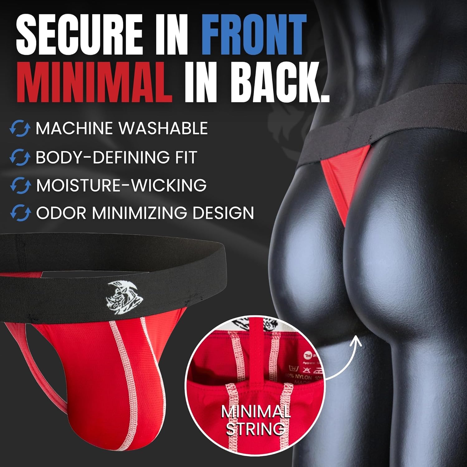 Real Men Nylon Mesh & Modal Thongs 3 Pack with ABCD Pouch - XS to XL Waist Size - Image 5