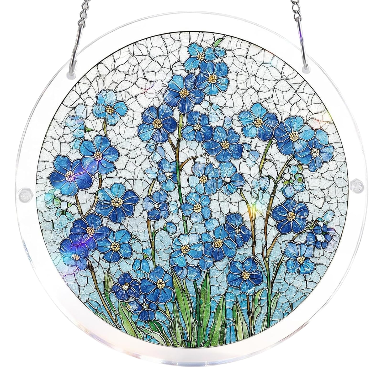 Acrylic Puzzle Suncatcher – 95 Pieces Stained Glass Window Hanging, DIY Sun Catcher Craft Kit for Adults, Colorful Rainbow Décor for Home & Garden