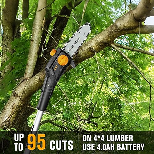 Miniatura 7 de HEINPRO Sierra de Poste Inalámbrica de 8 Pulgadas Compatible con Batería Dewalt de 20V MAX, Sierras de Poste Eléctricas para Poda de Árboles