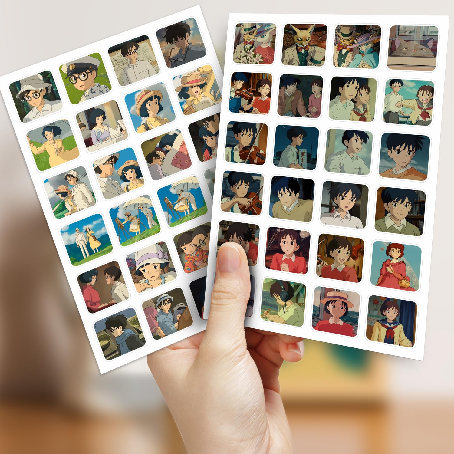 Studio Ghibli Anime Ver.2 Small Round Corner Stickers Sheets (Set of 4 Sheets / 96 Stickers)