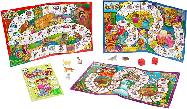Super Duper Publications | Ask and Answer Curious Kids Questions Laminated Games | Who, What, Where, When, and Why Questions | Educational Learning for Children