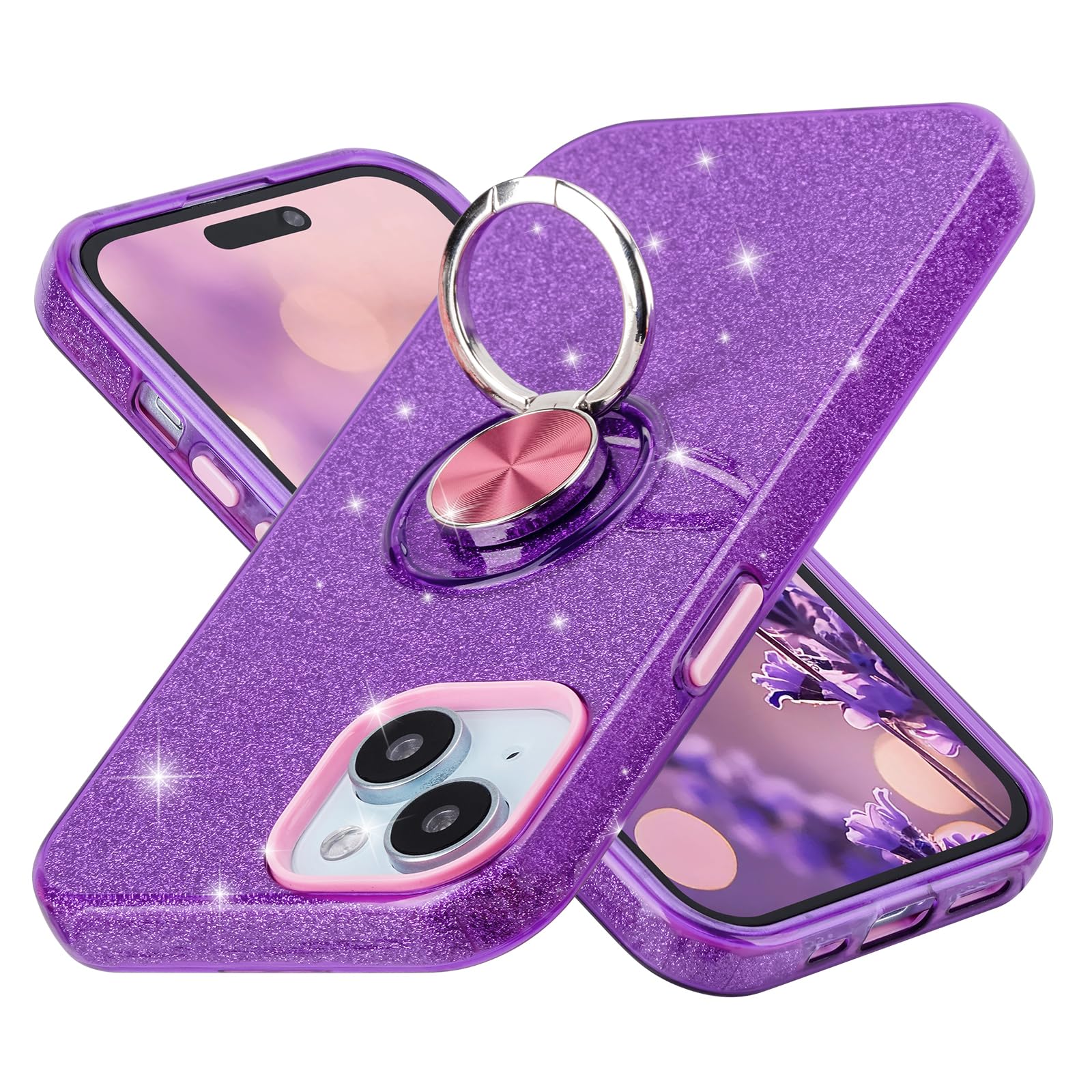 wisdompro Glitter Case for iPhone 15 Plus/14 Plus (6.7 Inch)
