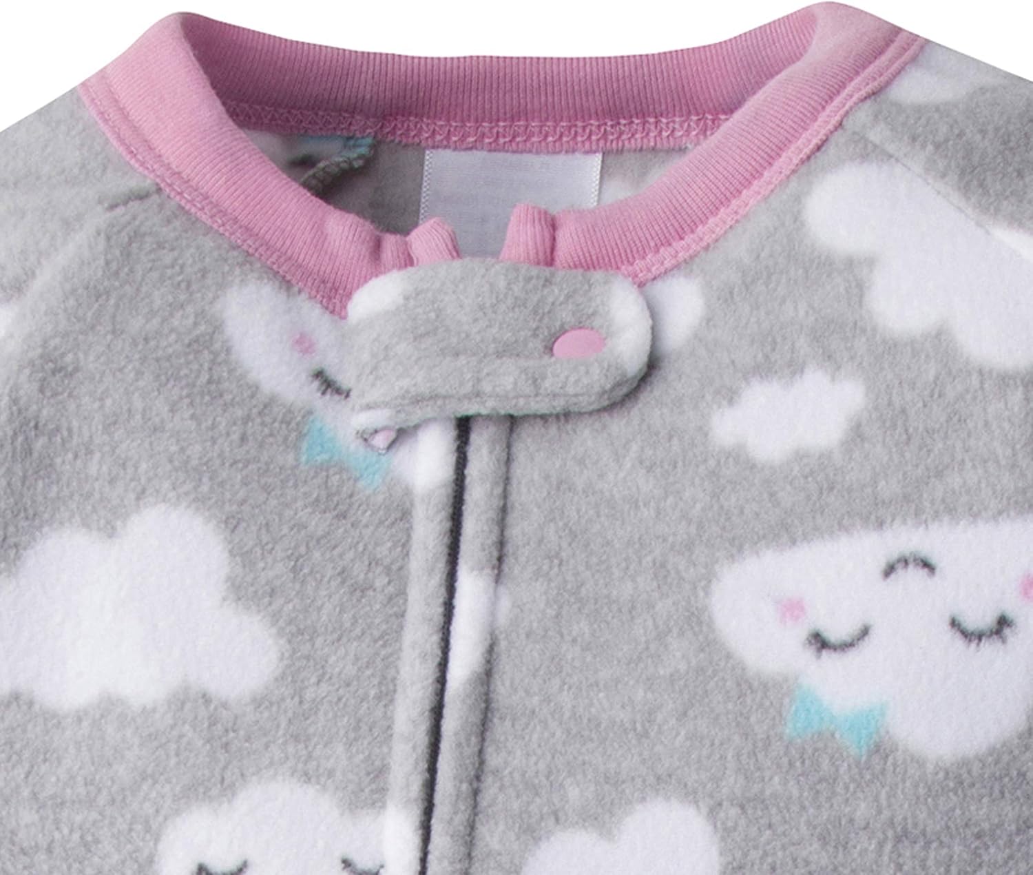 Gerber Baby Girls' Toddler Loose Fit Flame Resistant Fleece Footed Pajamas 2-Pack 5T Blue/Pink Clouds