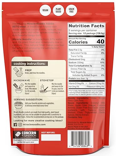 Miniatura 13 de Miracle Noodle Fideos de espaguetis Shirataki, listos para comer, fideos Konjac – Apto para dieta cetogénica, paleo, vegano, sin gluten, bajo