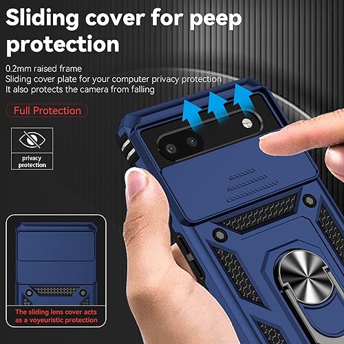 Miniatura 4 de Funda para Pixel 6a, funda para teléfono Google Pixel 6a, con protectores de pantalla y funda para cámara, grado militar 16 pies. Funda a prueba de