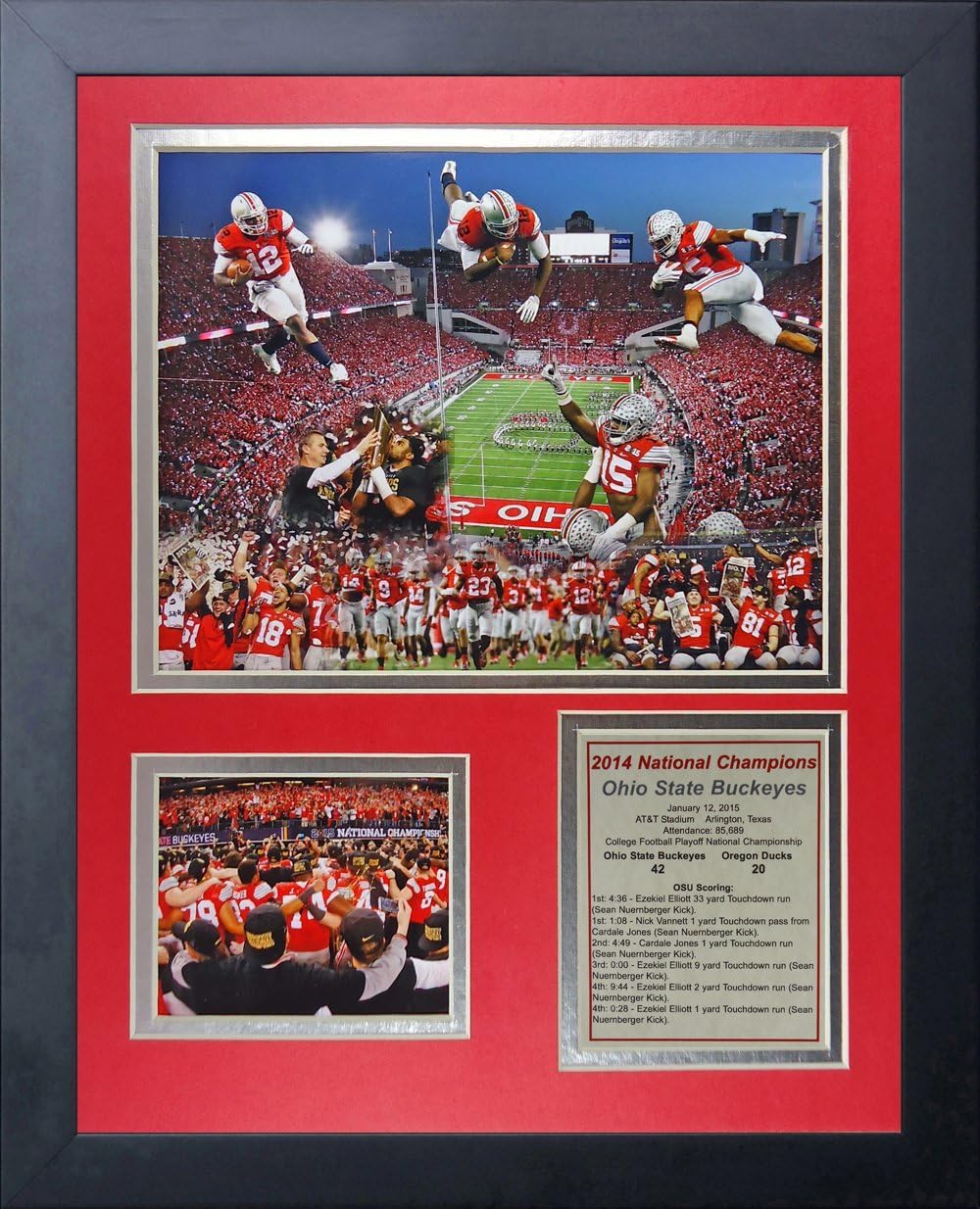 NCAA Ohio State Buckeyes Legends Never Die Framed Photo Collage (2014 CFP Football National Champions), Celebration 2, 11 x 14-Inch