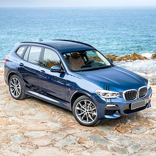 Miniatura 4 de Universal Racing Car Body Side Skirt Hood Retrovisor Espejo Pegatina Vinilo Negro YQ31 (6 PCS)