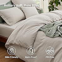 Vista 117 de Bedsure Funda de edredón tamaño Twin/Twin XL - Juego de ropa de cama suave de doble cepillado para niños y adultos, cierre de cremallera, 2 piezas