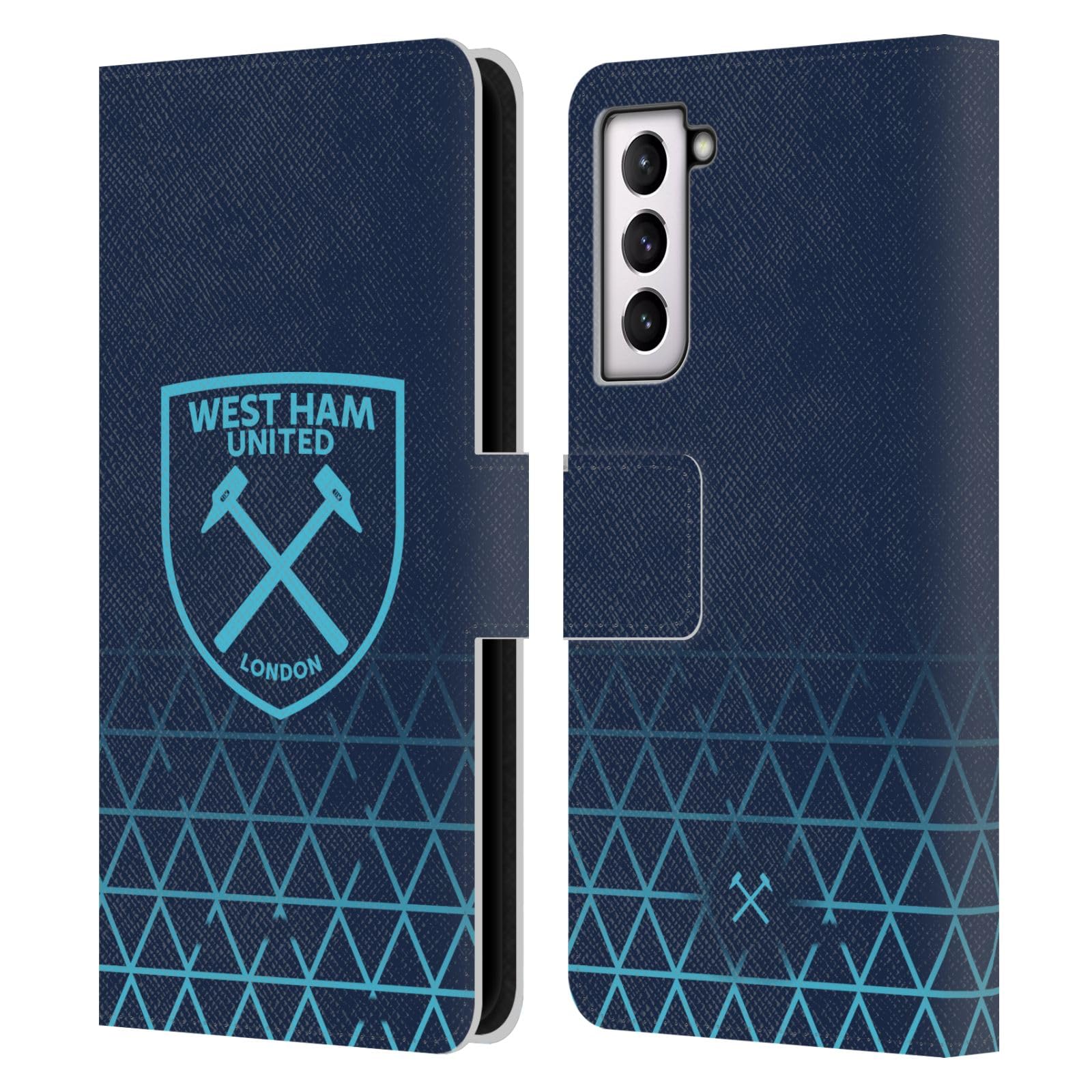 Head Case Designs Officially Licensed West Ham United FC Third 2023/24 Crest Kit Leather Book Wallet Case Cover Compatible With Samsung Galaxy S21 5G