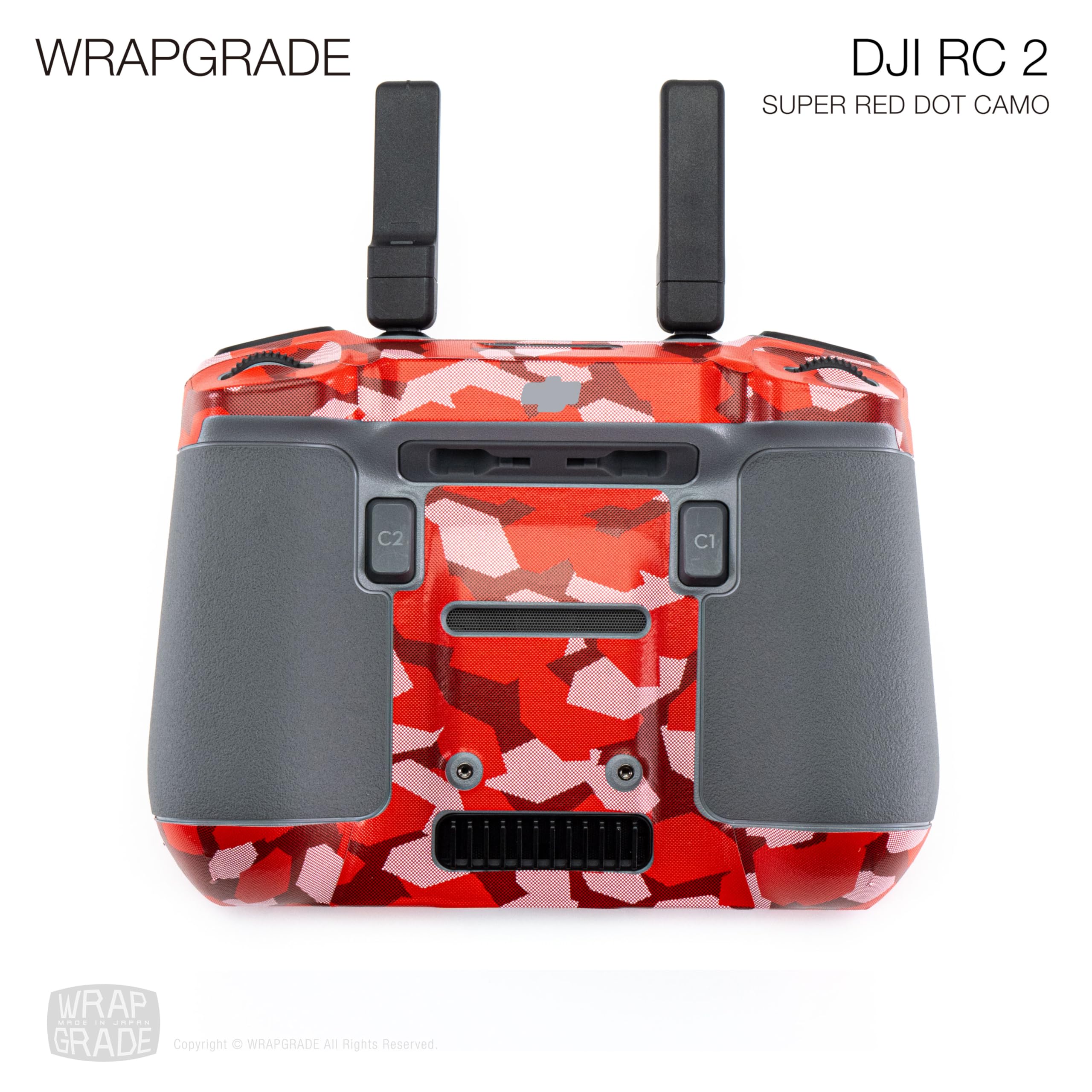 WRAPGRADE Skin Stickers Compatible with DJI RC 2 (SUPER RED DOT CAMO), DJI RC 2, 17.5 x 13.5 cm - Image 3
