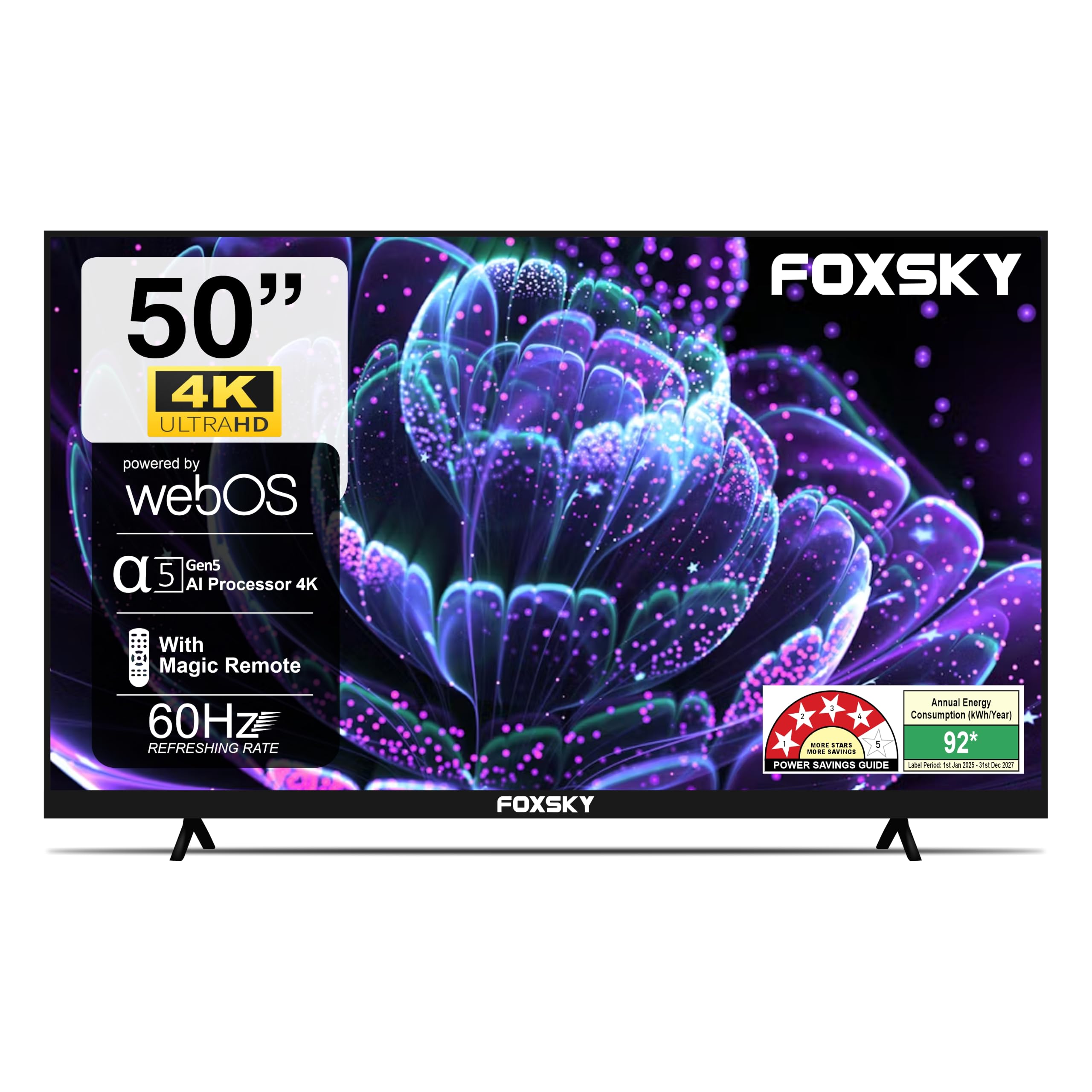 Foxsky 127 cm (50 inches) 4K Ultra HD Smart LED TV 50FS-VS (Black)-image-9