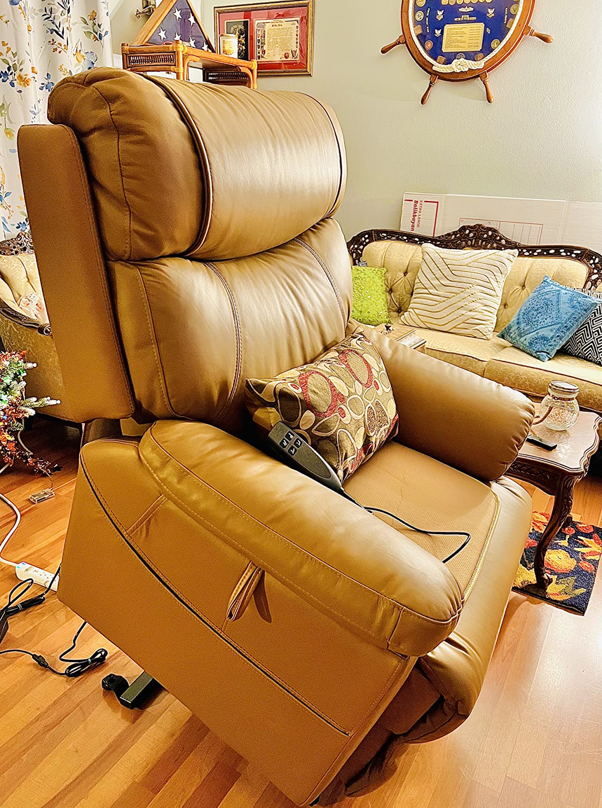 42/mo Finance DYNOX Genuine Leather Lift Chair for Elderly with Heating and Massage, Dual