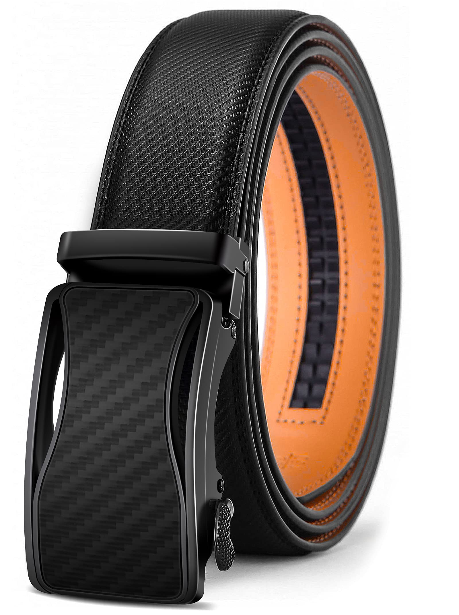 BULLIANTMens Ratchet Belt,BULLIANT Leather Adjustable Slide Belt For Mens Dress Casual Pant 1 3/8",Size Adjustable