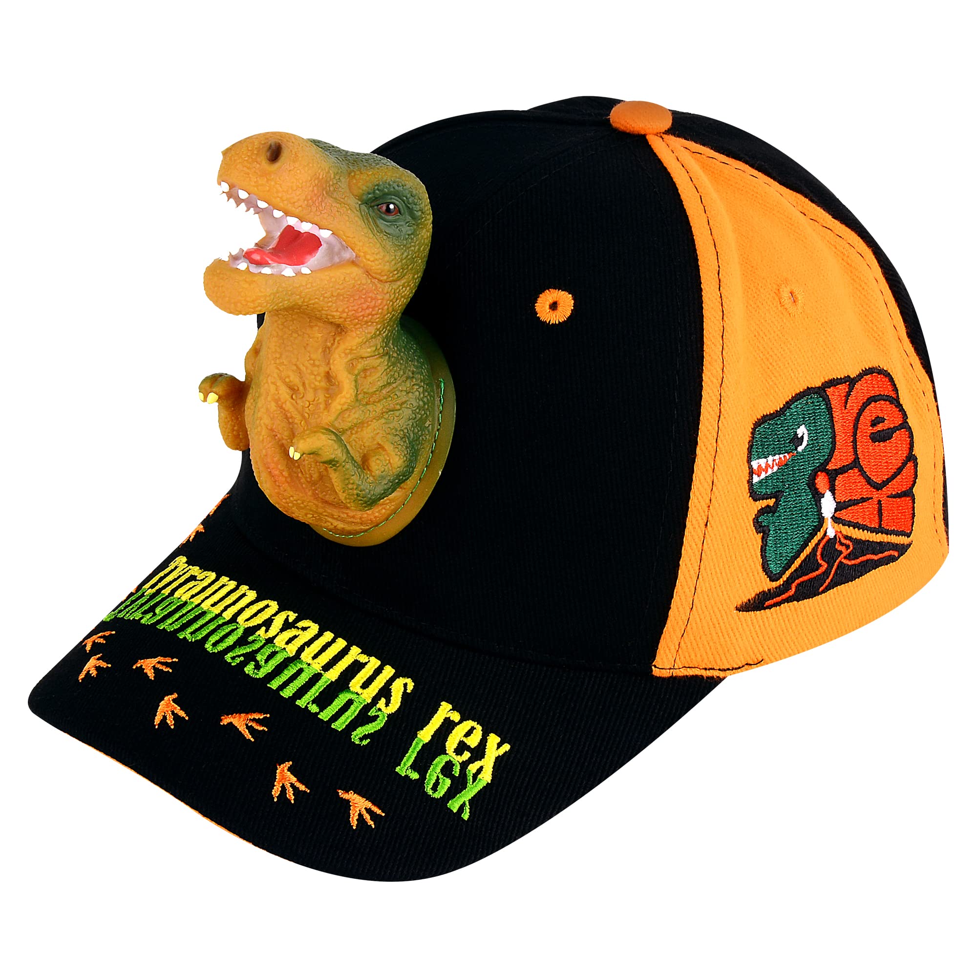 Boy’s Sun Hats 3D T-rex Jurassic Dinosaur Baseball Caps Cotton Funny Snapback Birthday Crazy Hats for Boys Kids