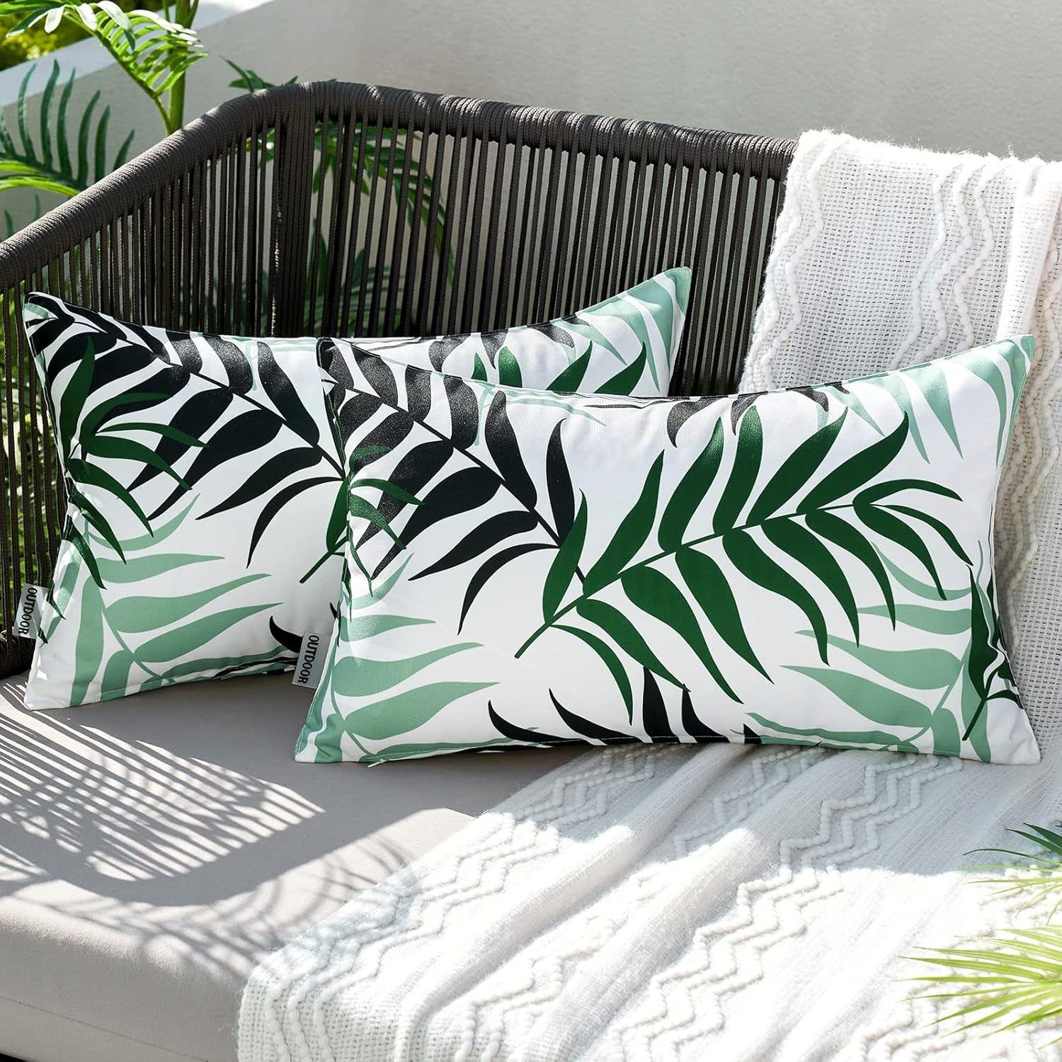 MIULEE Outdoor Cushion Covers Waterproof Polyester Throw Pillow Cover