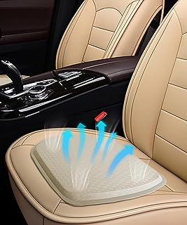Zlirfy Gel Seat Cushion,Gel Seat Cushion for Long Sitting,Cooling Truck Seat Cushion Breathable Car Seat Cushion,Honeycomb Design Egg Cushion Chair Pad,Seat Cushion for Car,Wheelchair,Home (Beige)