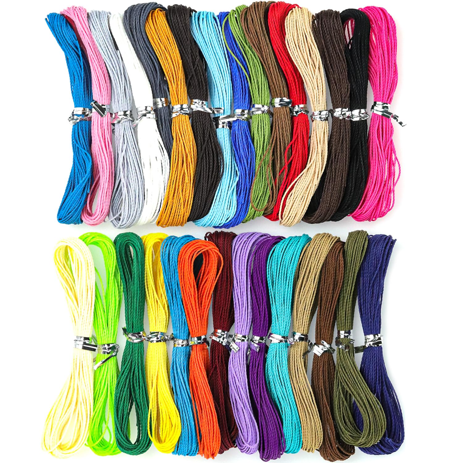 Rayong 30 unidades de hilo de algodón encerado de 1 mm, hilo de macramé, hilo de cera encerado, hilo de cera para pulseras DIY para fabricación de joyas, rollos de 10 m
