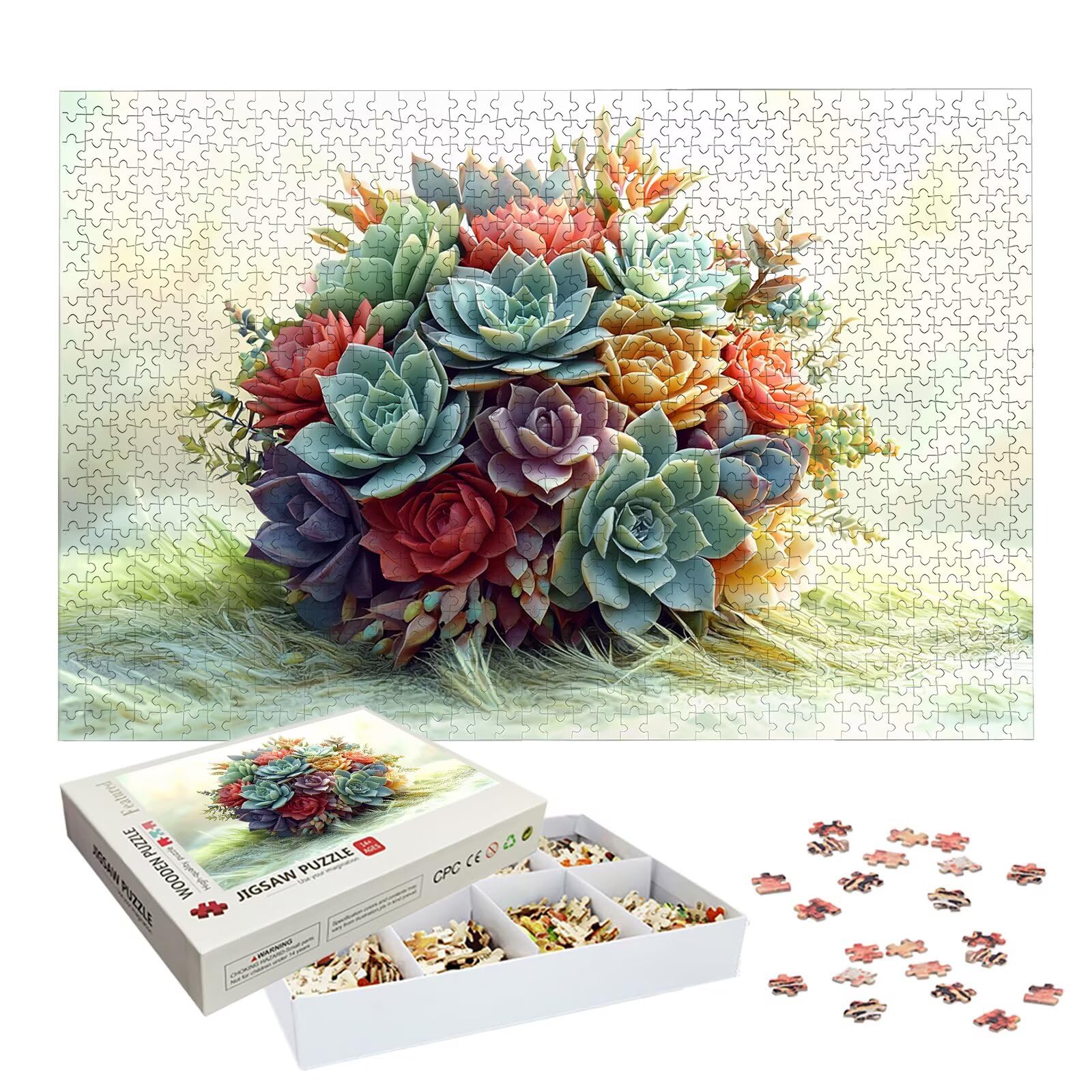 Puzzle 1500 sztuk dla dorosłych dzieci, soczyste drewniane puzzle dla dorosłych, wymagające słodkie łamigłówki, rodzinne gry edukacyjne, łamigłówki z pudełkiem do dekoracji domu, prezent dla kobiet