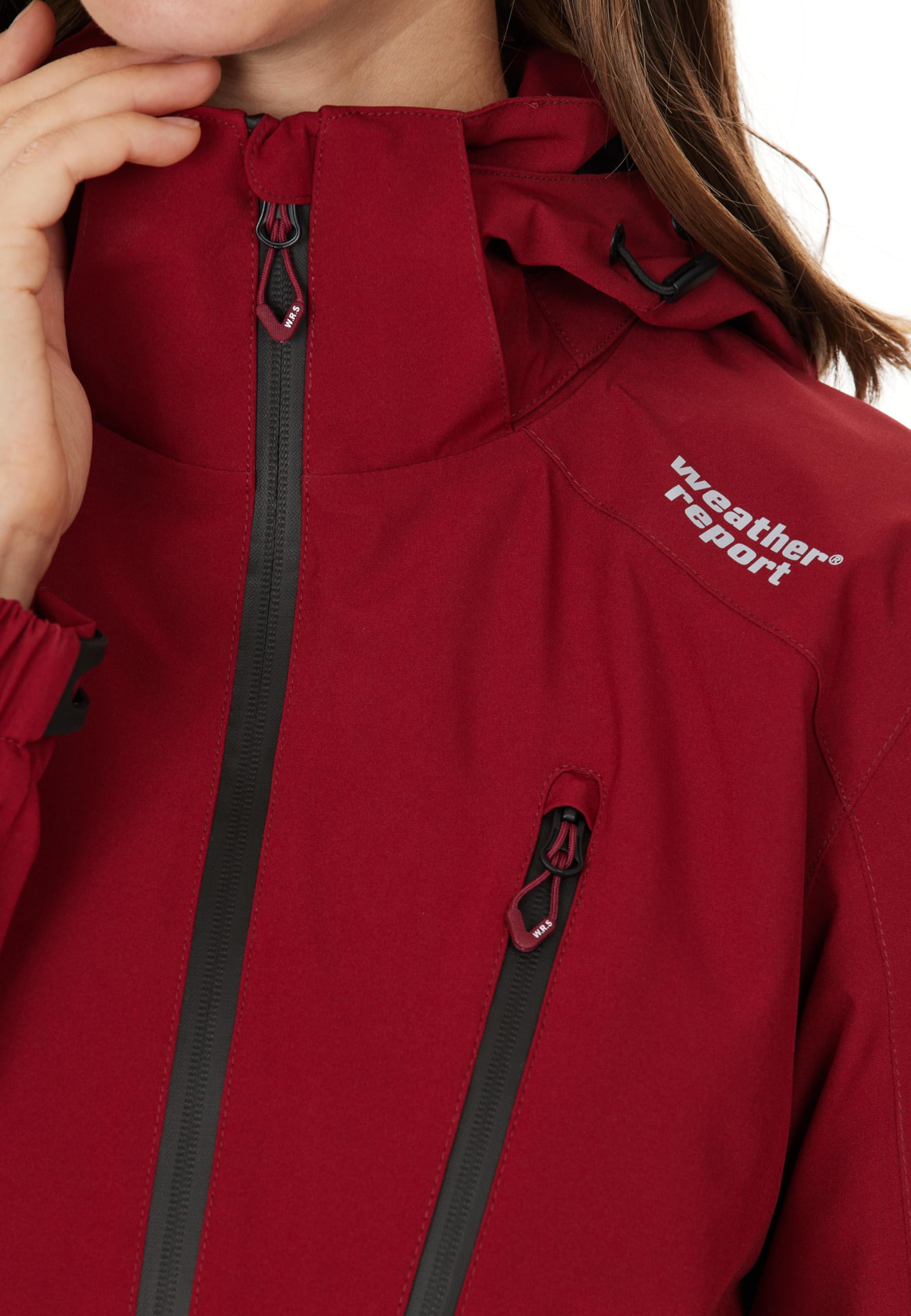 WEATHER REPORT Damen Camelia Regenjacke | Wasserdicht (15.000 mm), atmungsaktiv & PFC-frei. Mit verstellbarer Kapuze, reflektierenden Details & YKK-Reißverschluss.