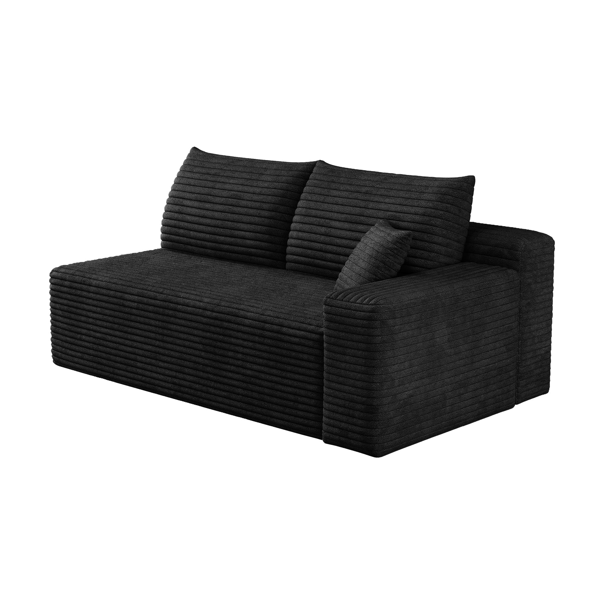 Sapgaks Canapé 2 Places Moderne 151 cm en Velours côtelé avec Assise Profonde,canapé modulaire,Noir-1