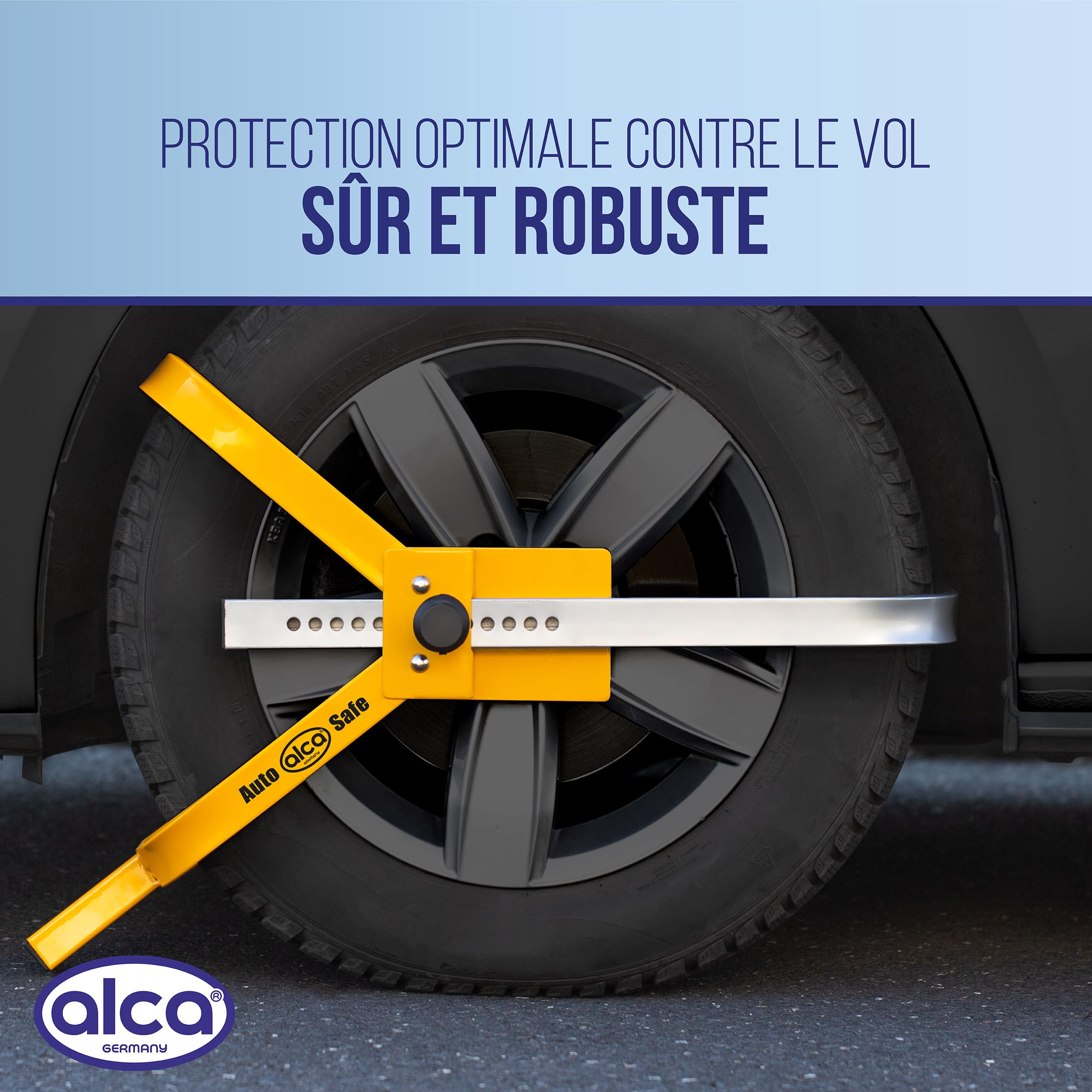 alca® Sabot de roue, largeur maximale du pneu : 245 mm, 16 à 19 pouces, niveau de sécurité 4
